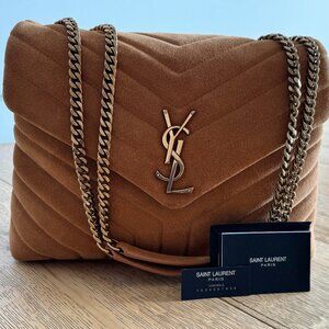Like new YSL Suede Calfskin Y Quilted Monogram Loulou bag